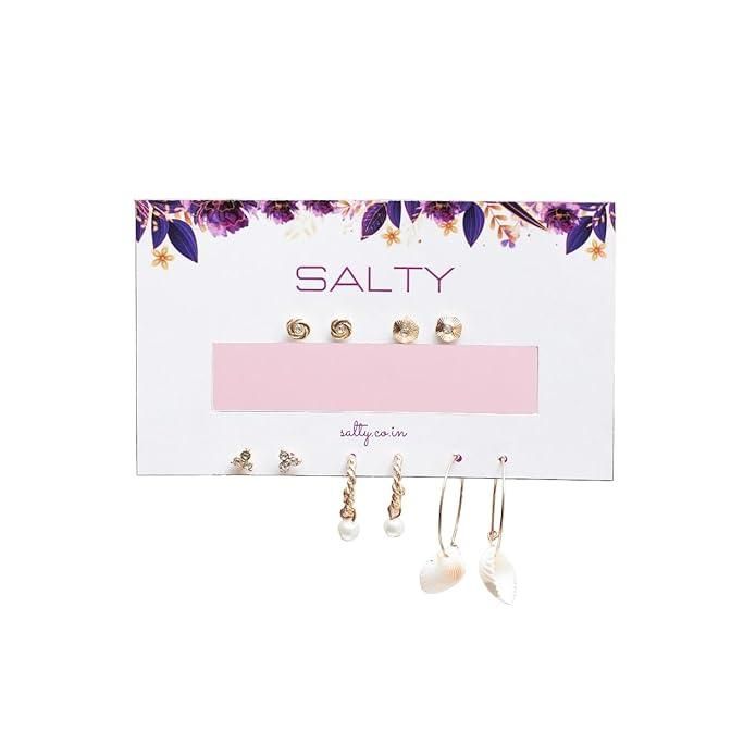 Salty Set of 5 Lilac Golden Hoop Set