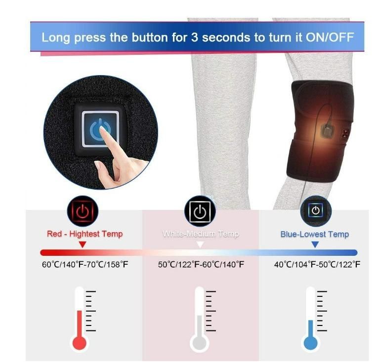Heated Knee Pads USB Electric Heating Knee Support Brace for Men and Women